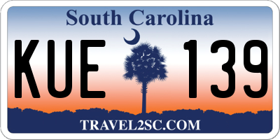 SC license plate KUE139