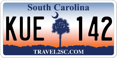 SC license plate KUE142