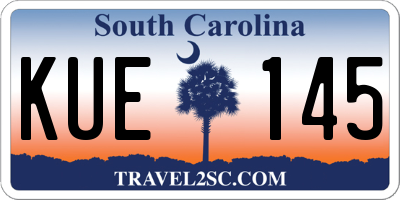 SC license plate KUE145