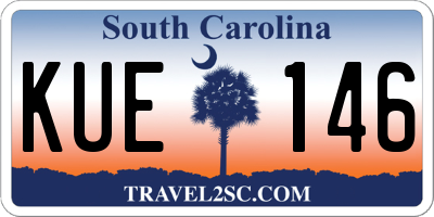 SC license plate KUE146