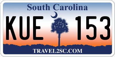 SC license plate KUE153