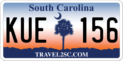 SC license plate KUE156