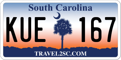SC license plate KUE167