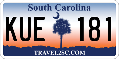 SC license plate KUE181