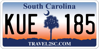 SC license plate KUE185