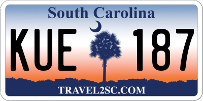 SC license plate KUE187