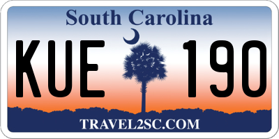 SC license plate KUE190
