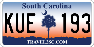 SC license plate KUE193