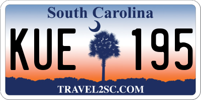 SC license plate KUE195