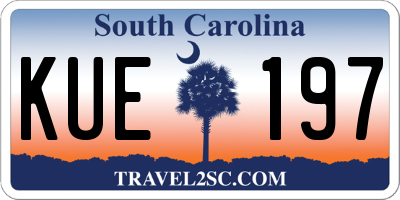 SC license plate KUE197