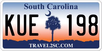 SC license plate KUE198
