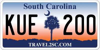 SC license plate KUE200