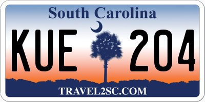 SC license plate KUE204