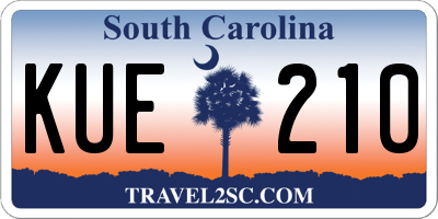 SC license plate KUE210