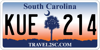 SC license plate KUE214