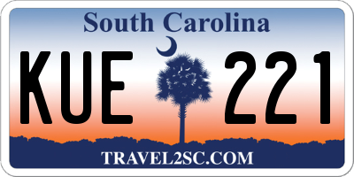 SC license plate KUE221