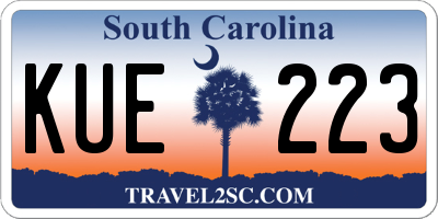 SC license plate KUE223