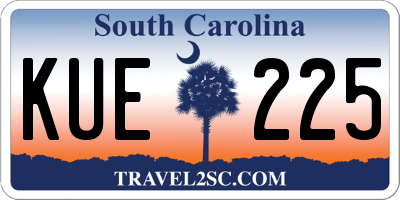 SC license plate KUE225