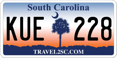 SC license plate KUE228