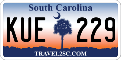 SC license plate KUE229