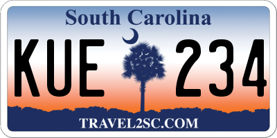 SC license plate KUE234