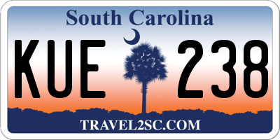 SC license plate KUE238