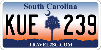 SC license plate KUE239