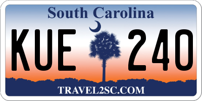 SC license plate KUE240