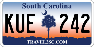 SC license plate KUE242