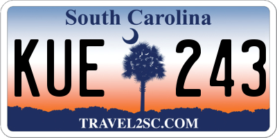 SC license plate KUE243