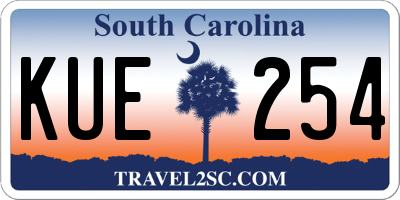SC license plate KUE254