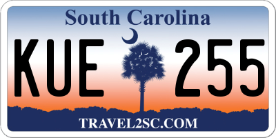 SC license plate KUE255