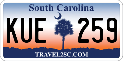 SC license plate KUE259
