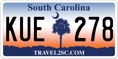SC license plate KUE278