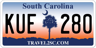 SC license plate KUE280