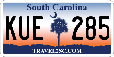 SC license plate KUE285