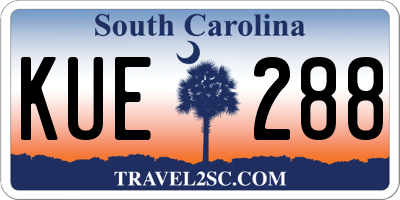 SC license plate KUE288