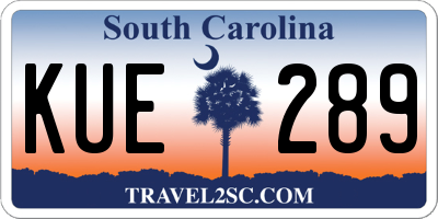 SC license plate KUE289