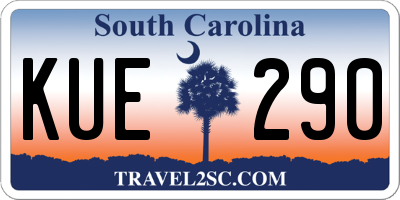 SC license plate KUE290