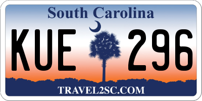 SC license plate KUE296