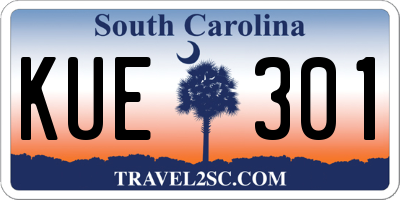 SC license plate KUE301