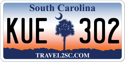 SC license plate KUE302