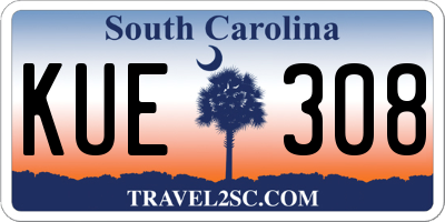 SC license plate KUE308