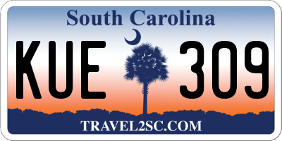 SC license plate KUE309