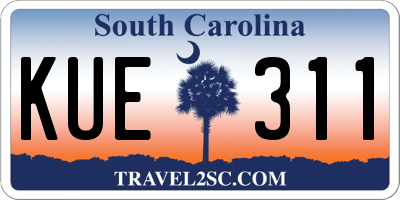 SC license plate KUE311