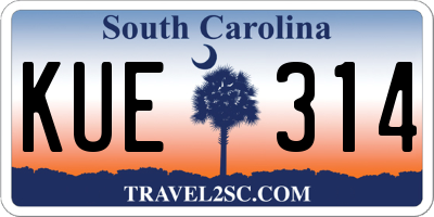 SC license plate KUE314