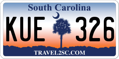 SC license plate KUE326