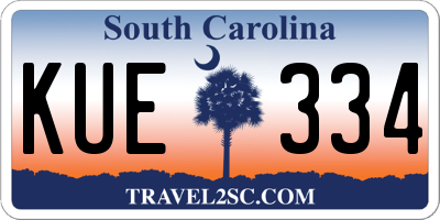 SC license plate KUE334