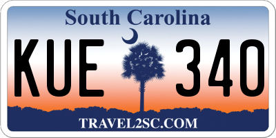 SC license plate KUE340