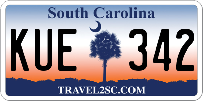 SC license plate KUE342